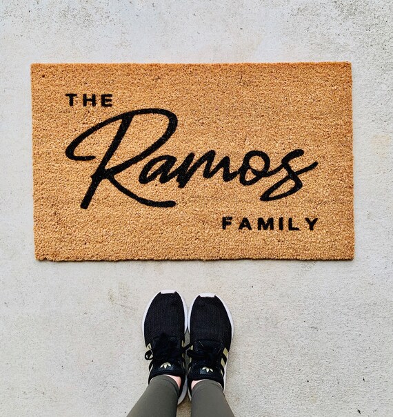 Family Name Doormat Fully Personalized Wedding Birthday Custom Etsy