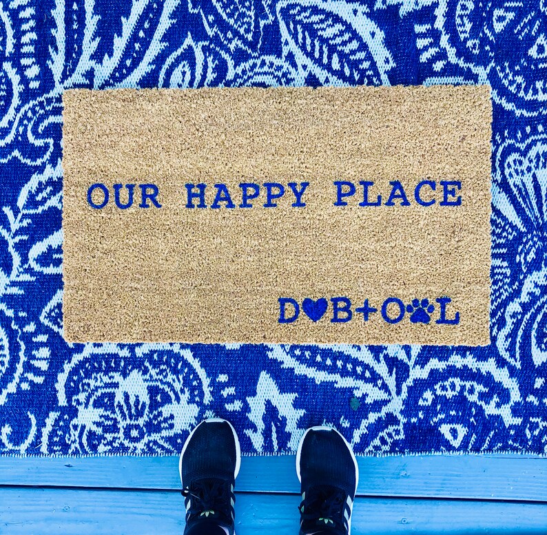 Our Happy Place/doormat/personalized Etsy