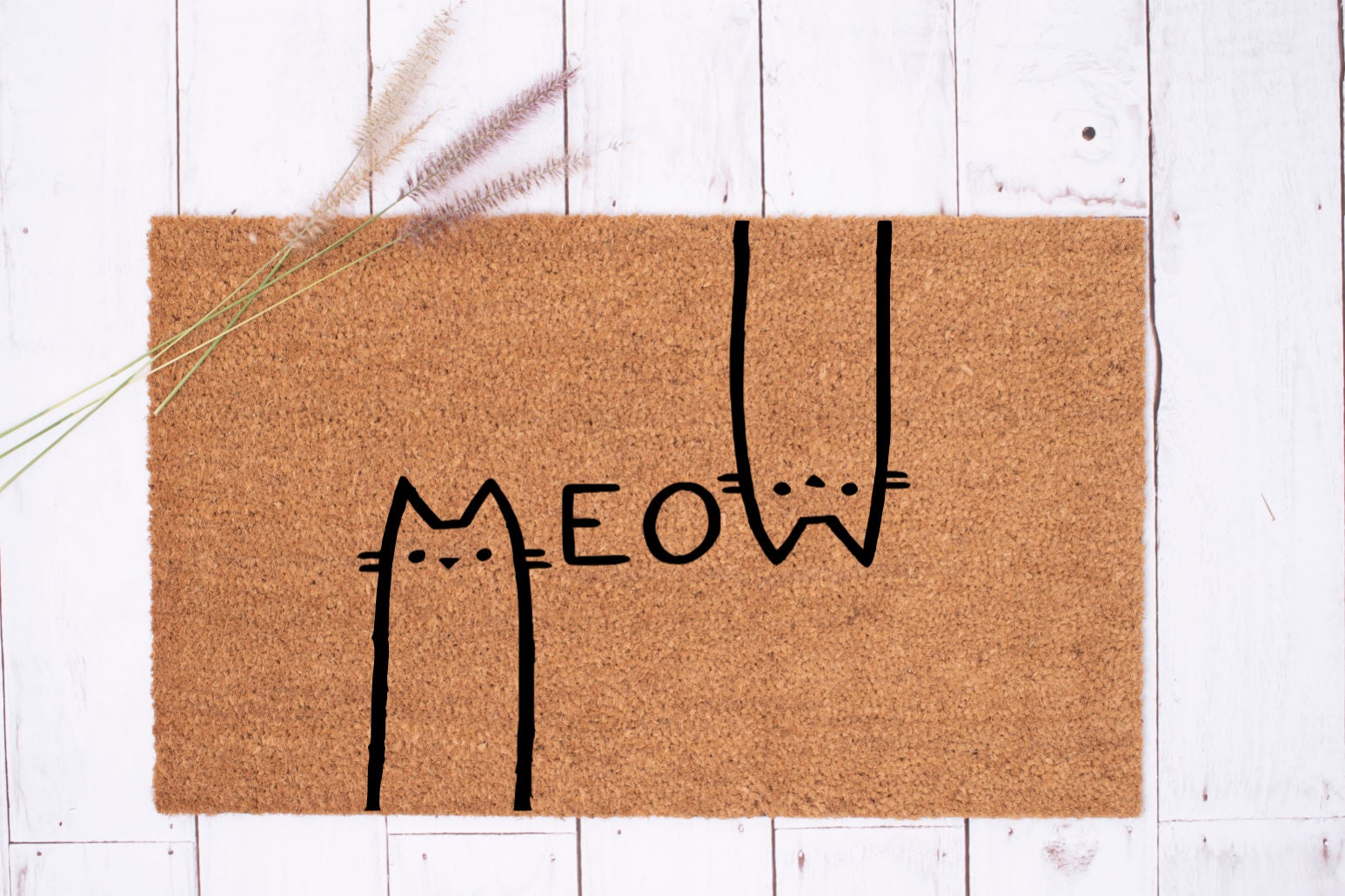 Meow Kitty Cats Doormat/funny Doormat/cat Lover Doormat/cat Etsy