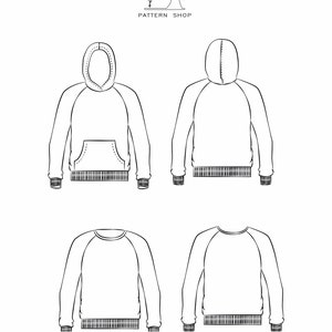 Baby Hoodie PDF Sewing Pattern, Digital Download Pattern, Baby Kids Clothes Sewing Patterns, Pattern, included pdf tutorial.