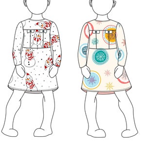 Girl Baby Girl Dress Pattern Pdf Sewing, Long Sleeve, Baby Girl 0-1-3-6-9 Month. Instant ...