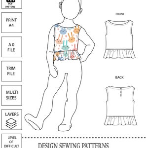 Girl Baby Girl Top Pattern Pdf Sewing, baby girl 4 5 6 7 8 years