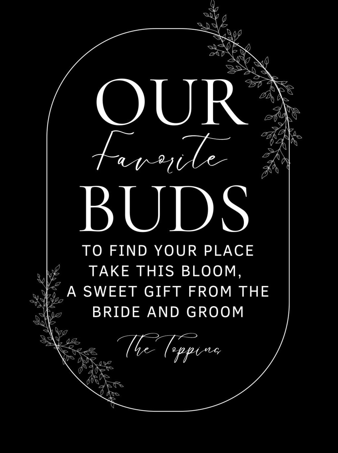 Bud Vases Seating Chart Sign Wedding, Flower Vase Name Chart, Bud