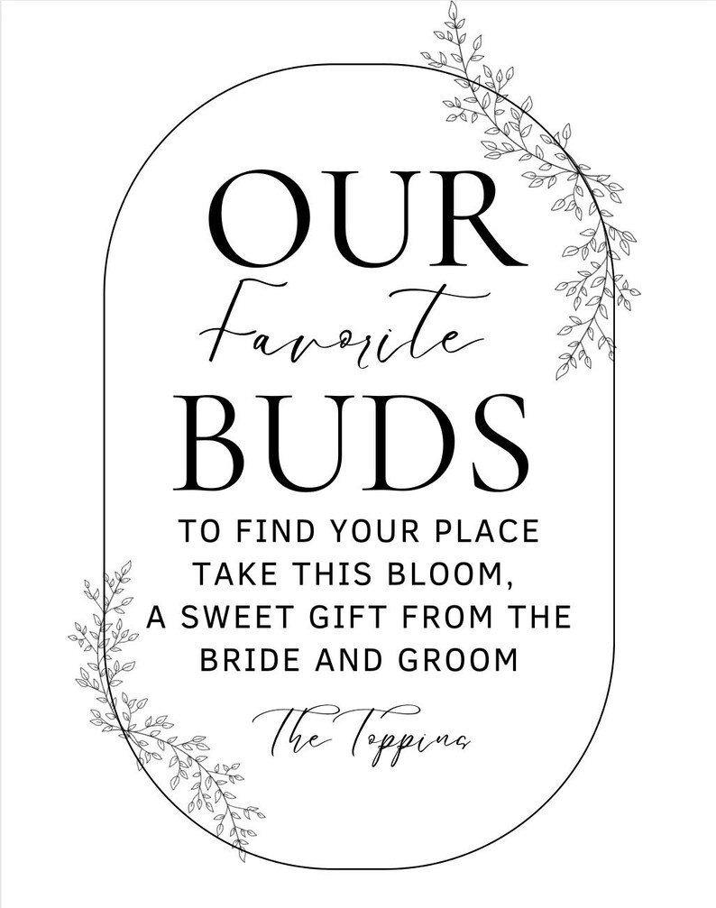Bud Vases Seating Chart Sign Wedding, Flower Vase Name Chart, Bud