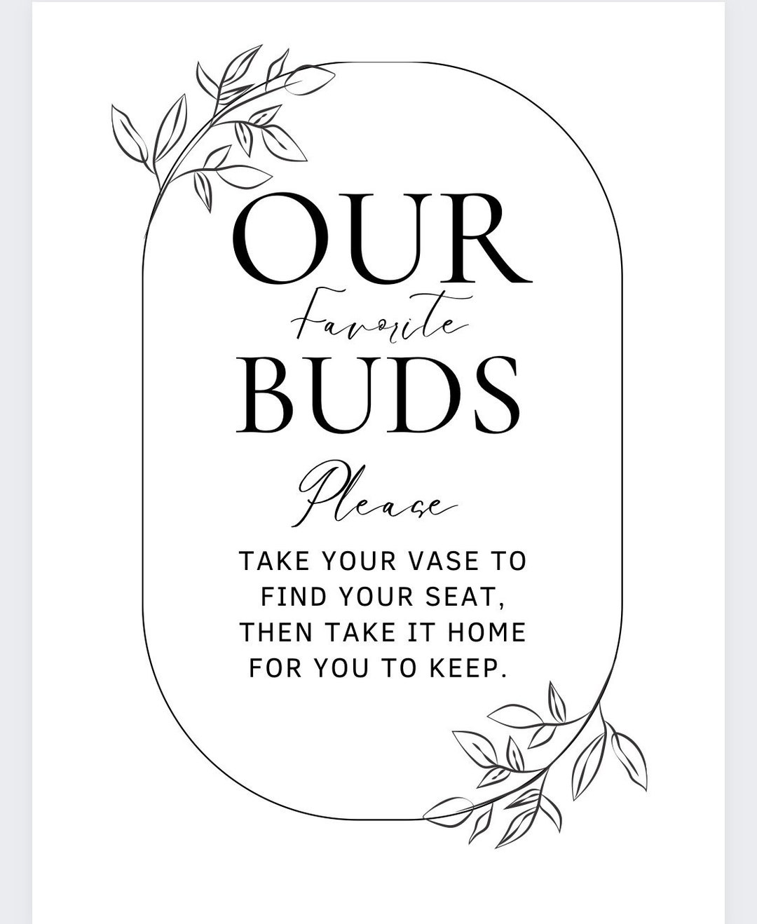 Bud Vases Seating Chart Sign Wedding Bridal Shower Baby Etsy