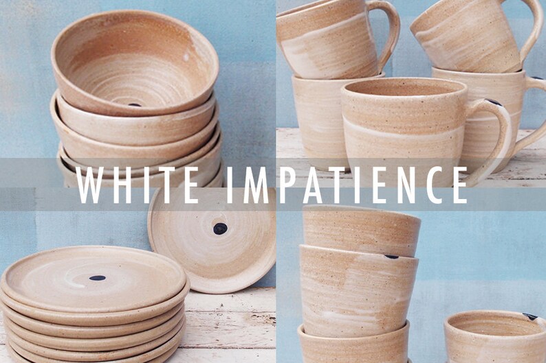 Set of 2 Ceramic Espresso Cups in White/blue Stoneware Etsy