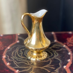 Crown Devon pitcher from England, gold pitcher, vintage jug, gold vase