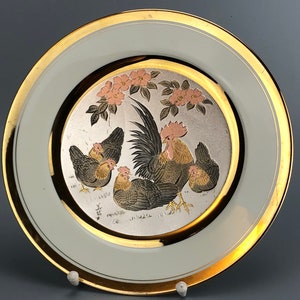 Japanese Art of Chokin decorative 24 karat gold plate