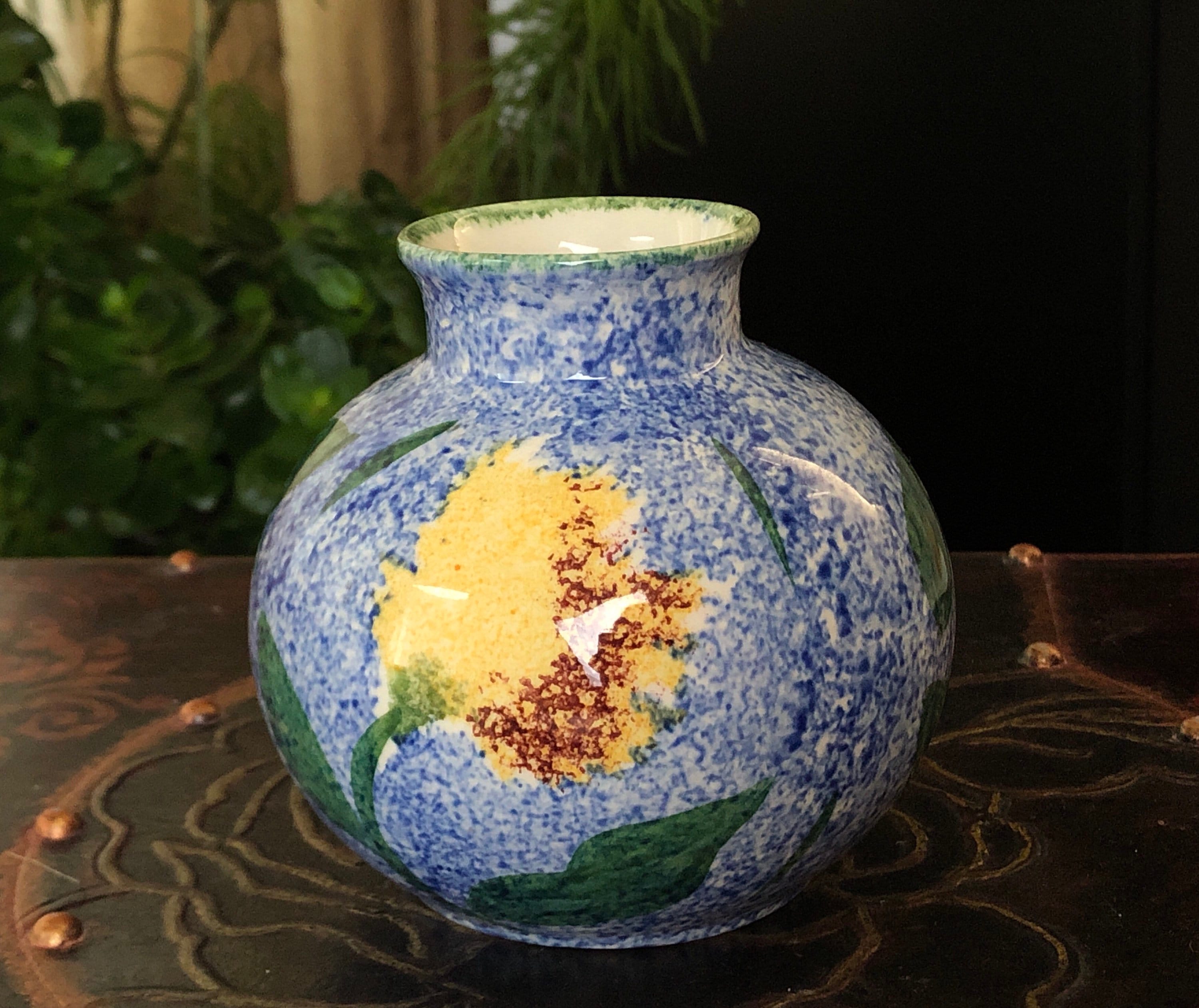 ヴィンテージ品 プール・ポタリー デルフィスシリーズ 幾何学模様 花瓶 ヴィンテージ プール陶器 デルフィス花瓶 - 燃えるような赤、オレンジ