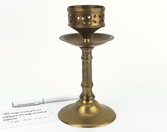 Copper antique candlestick holder from 20th century Europe