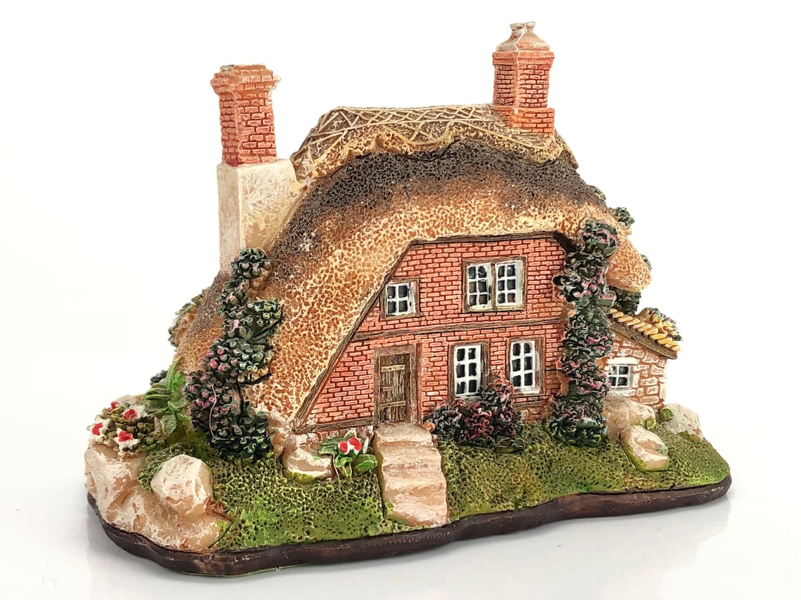 Ceramic detailed house vintage figurine Etsy