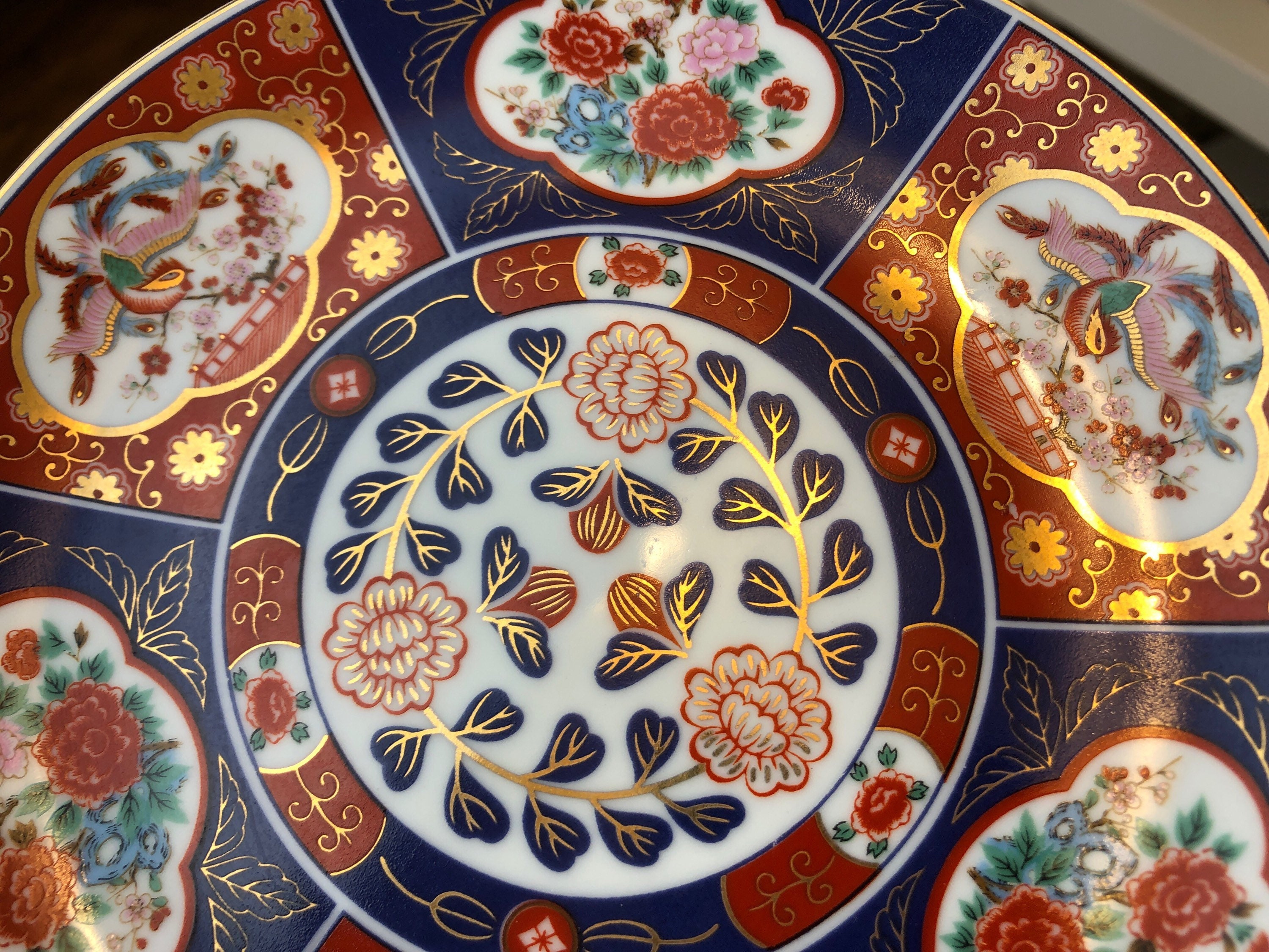 Vintage Japanese Porcelain Plate: Floral Ornament, 20th Century