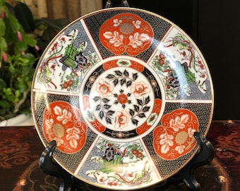 Vintage Japans decoratief bord: met de hand gedecoreerd broodbord
