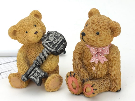 Teddybär mit Schlüssel, Gelegenheitsbären Vintage Set von zwei Teddybären,  Dekorative Figur - Etsy Österreich