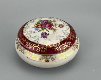 Vintage porcelain royal red jewellery box