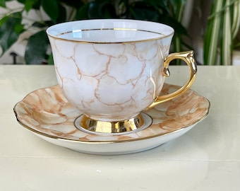 Cup and saucer, antique tea cup from Romania, vintage tea cup and saucer, antique tea cup
