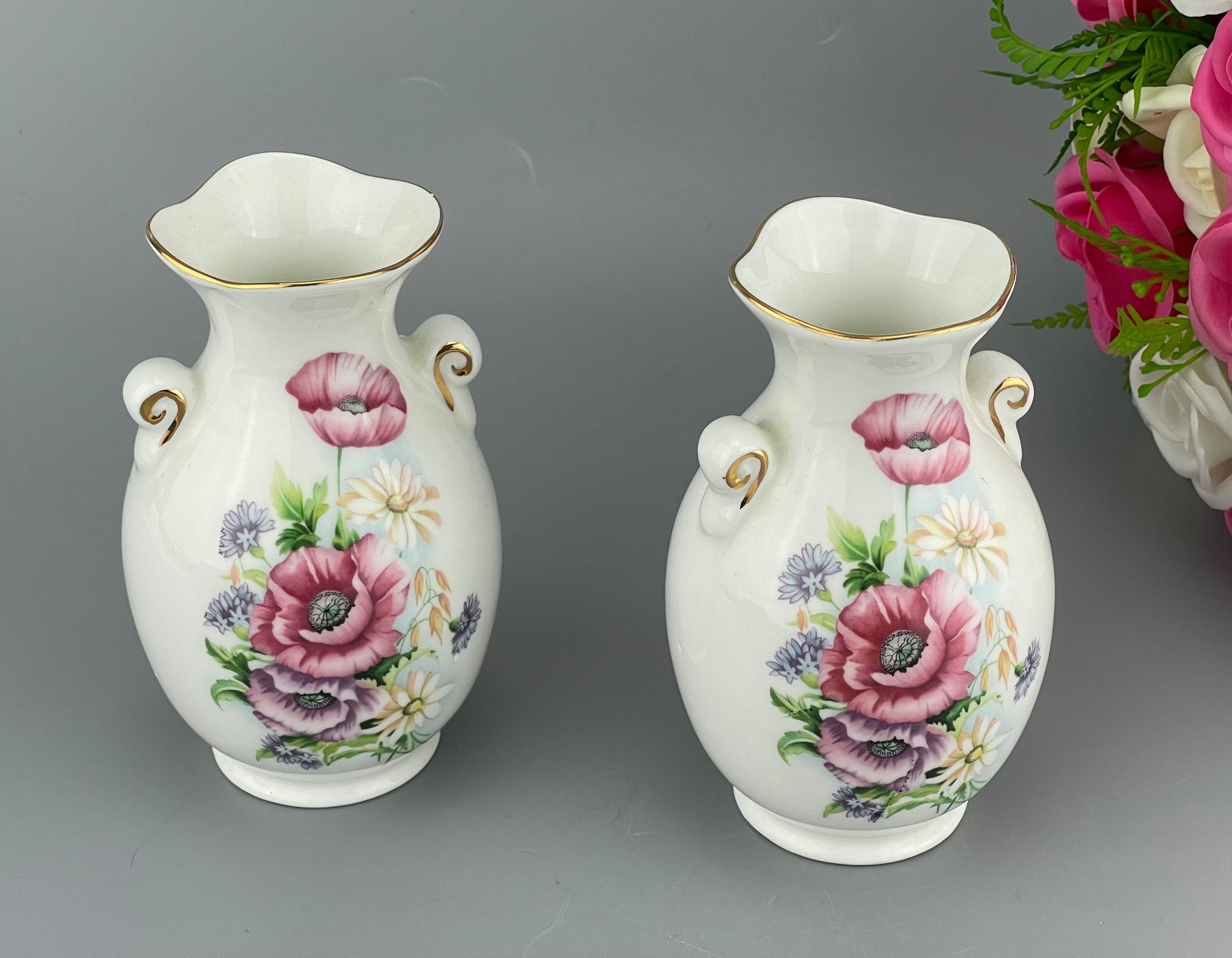 Paar uitstekende bloemvazen door het porselein van de Kroon Etsy Paar uitstekende bloemvazen door het porselein van de Kroon Etsy