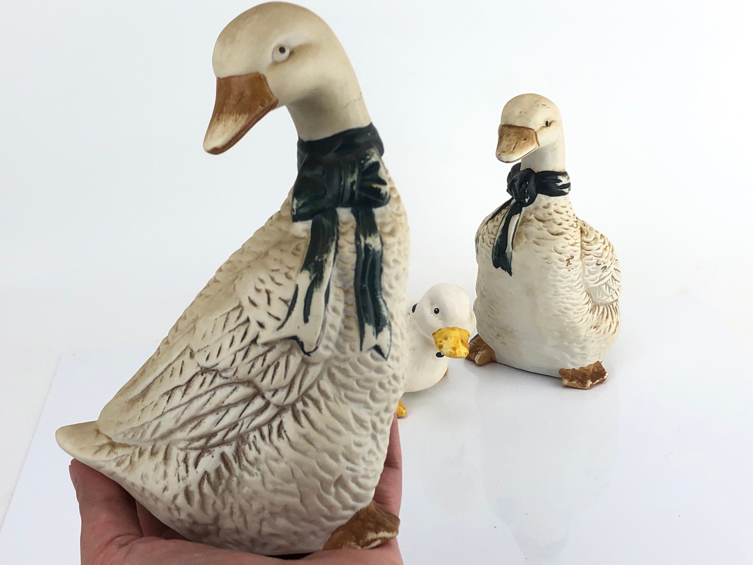 Ceramic geese family vintage figurine set Etsy
