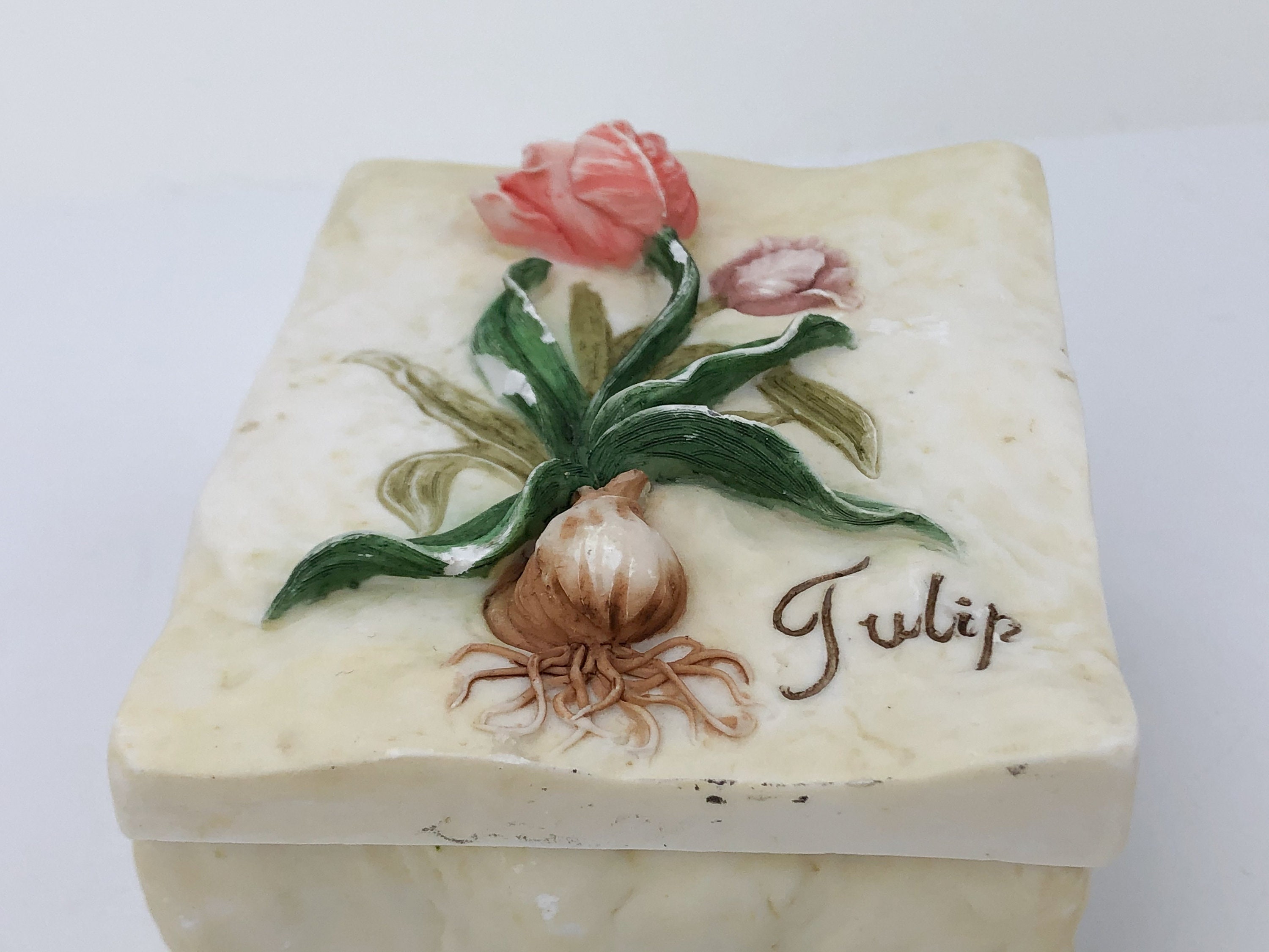 アンティーク陶器ボックス Tulip Retro Ceramic Box for Jewels - Etsy