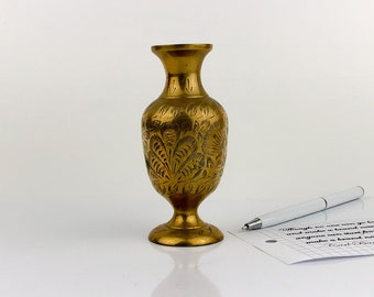 Antique metal vase, brass vase,