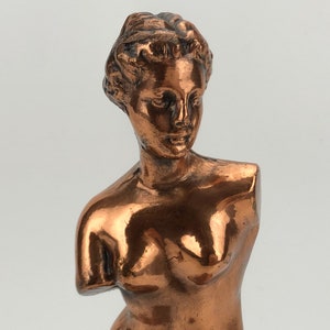 Copper Aphrodite, &quot;Venus de Milo&quot; sculpture of Greek Goddess Aphrodite