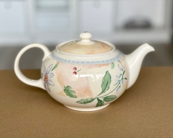Hand painted teapot, Royal Stafford Country Cottage Boots Teapot, rare ceramic gift