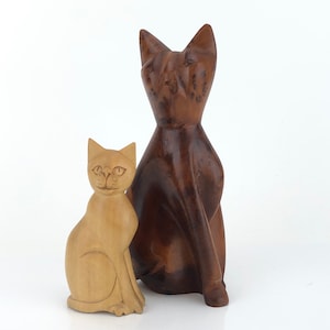 Wooden cats figurines, two cat figurines from Europe