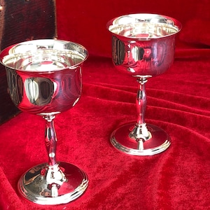 Cavalier vintage two chalices, Silver plated on brass