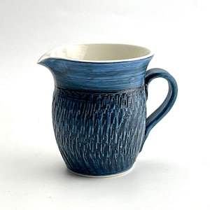 Blue pitcher made from high quality porcelain in England