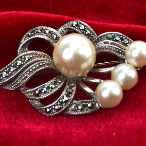 Vintage Metall versilberte Brosche