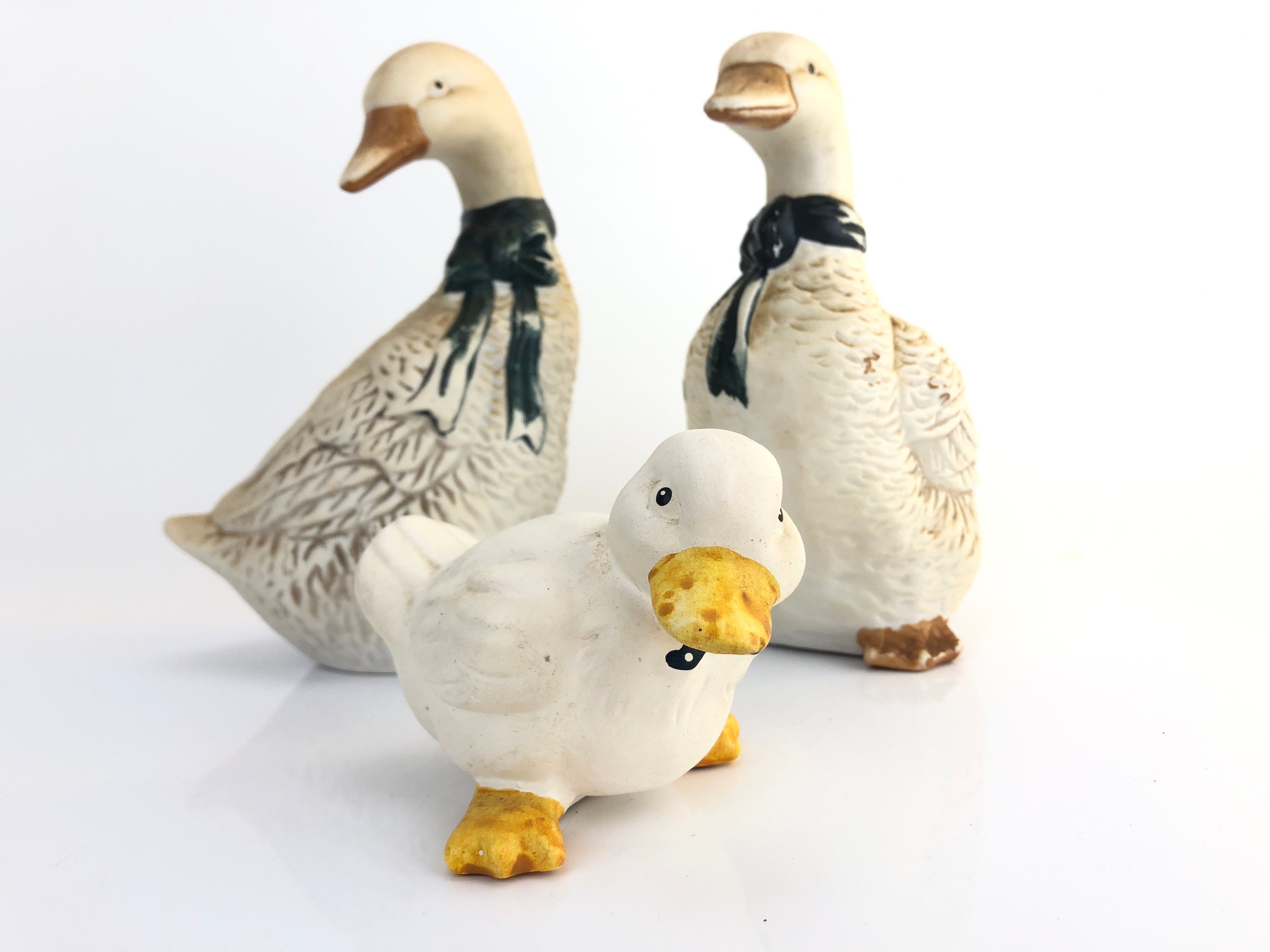 Ceramic geese family vintage figurine set Etsy