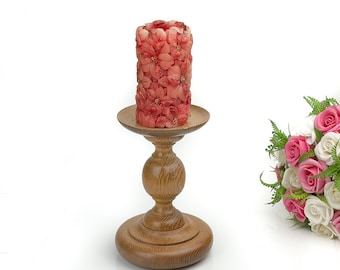 Handmade Wooden Candle Holder: Vintage Boho Home Decor