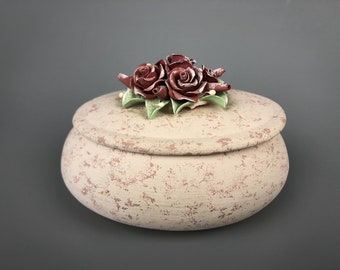 Joyero de cerámica hecho a mano: joyero floral