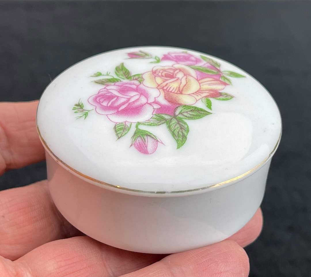 蓋つき 陶器 小物入れ アクセサリー入れ 花柄 (小物入れ 陶器 蓋つき 陶器 小物入れ アクセサリー入れ 花柄 (小物入れ 陶器