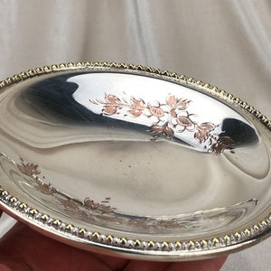 Silver plated serving dish, Hand enchaved bowl from England