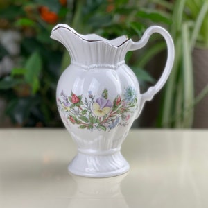 Aynsley Wild Tudor pitcher or Antique Aynsley vase, Collectible Aynsley pitcher, Porcelain vase with gold coloured trims English porcelain