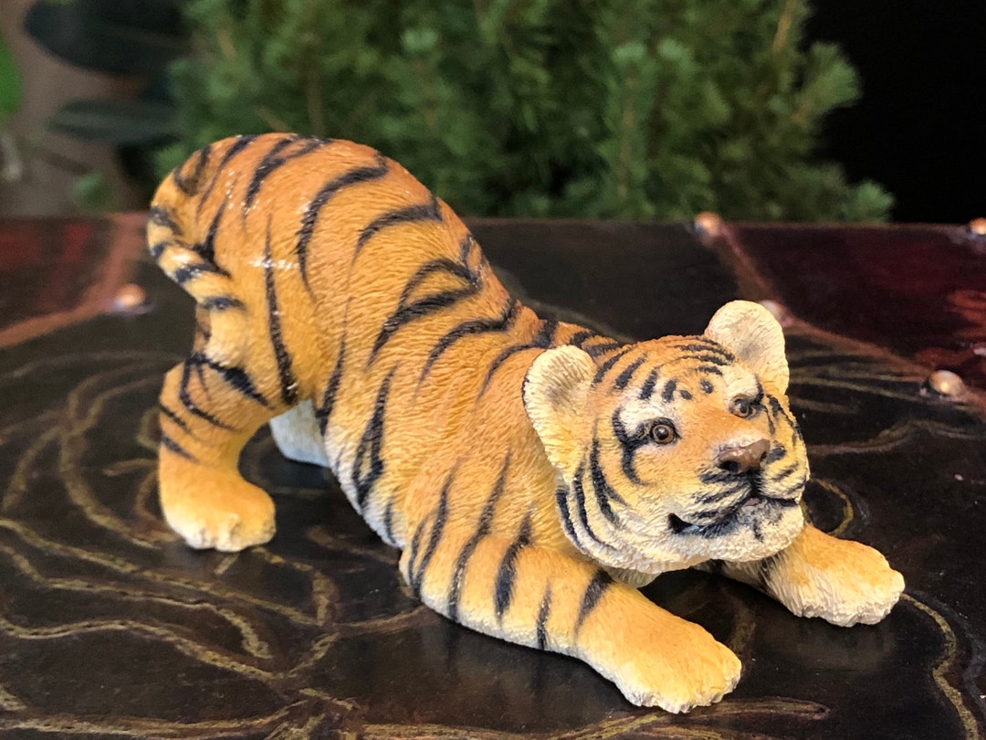 Mini Cute Tiger Vintage Figurine Etsy