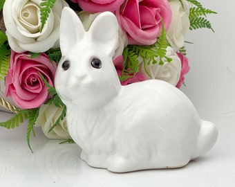 Ceramic Rabbit Figurine: 20th Century European Decor