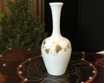 Rosenthal Vase, porcelain bud vase: Hand-Painted Gold Fine Bone China