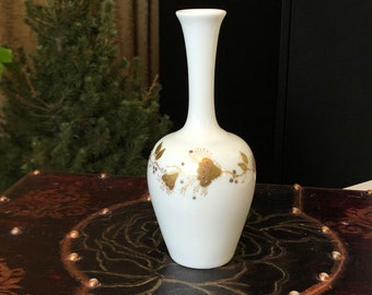 Vase for flowers, Elegant Rosenthal vintage flowers vase for gift, vases decor. Hand painted in gold