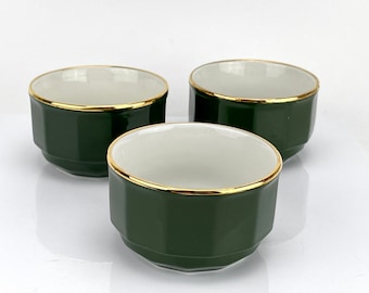 Açucareiro de porcelana verde Apilco: travessa francesa