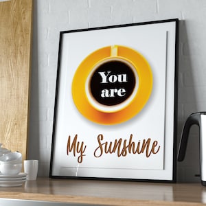 Coffee Sunshine Art Print, Kitchen Espresso Chart (Digital Download)