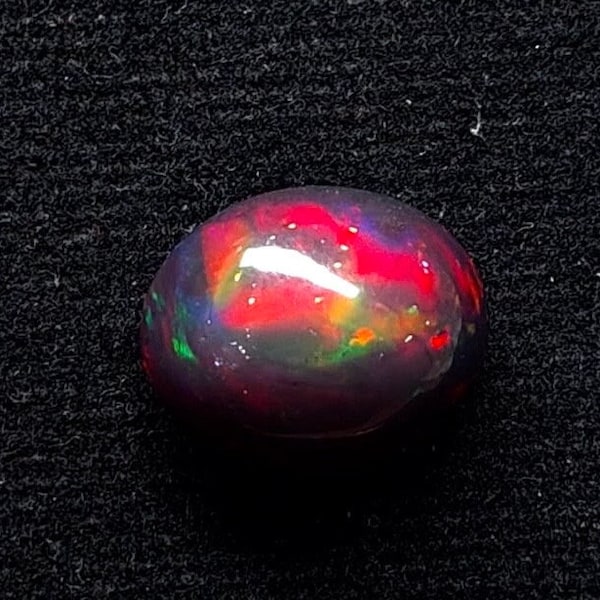 4.82 Cts Top Quality Natural Black Opal Rainbow Multi Fire Eithiopian Black Opal Size 13.4X11X6.8 MM Cabochon Handmade Gemstone Jeweller