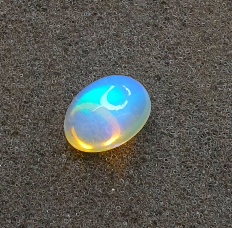 Natural White Welo Opal Beautiful Multi Fire Eithiopian Multi Opal Size 10X8X6 mm Cts 2.20 Oval Shape Opal Cabochon Gemstone Jewelry Making