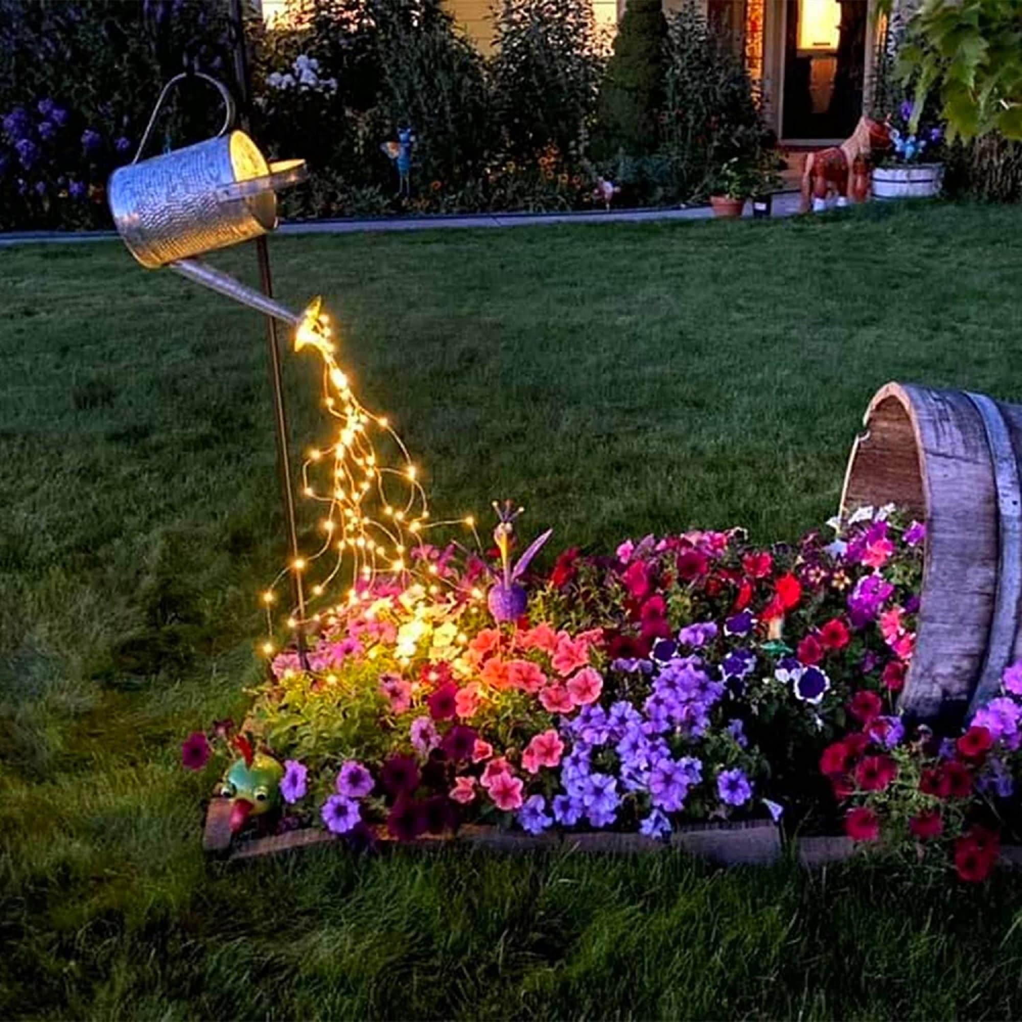 Solar 10 Stränge 200 LEDs Lichterkette, wasserdichte Gießkanne Licht,  Batteriebetrieben mit Fern-Timer für Outdoor, Garten, Weihnachten - .de