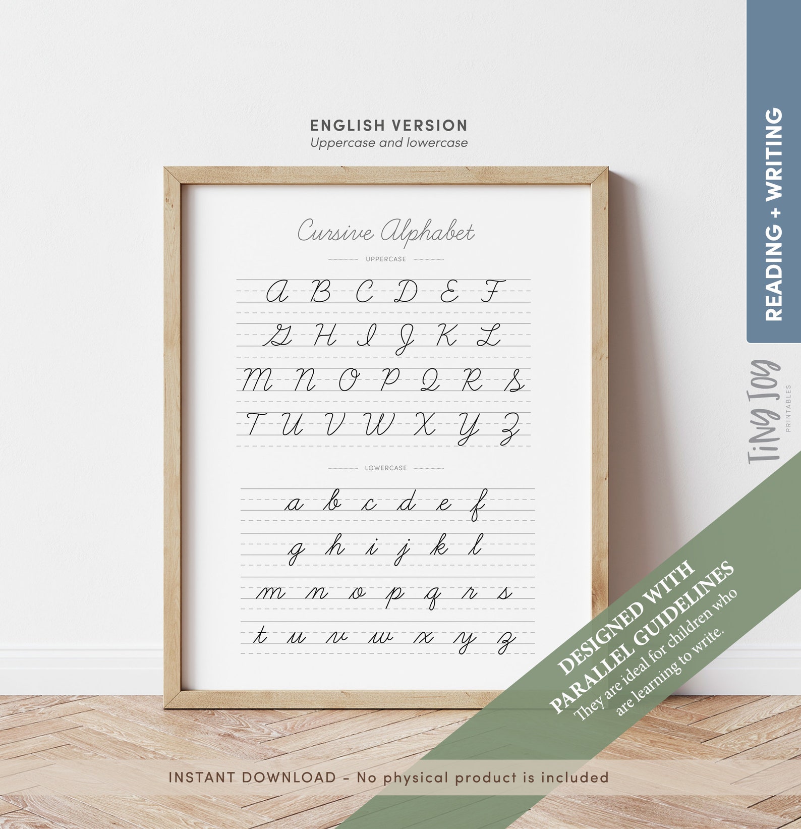 Cursive Alphabet Poster Handwriting Chart ABC Print - Etsy