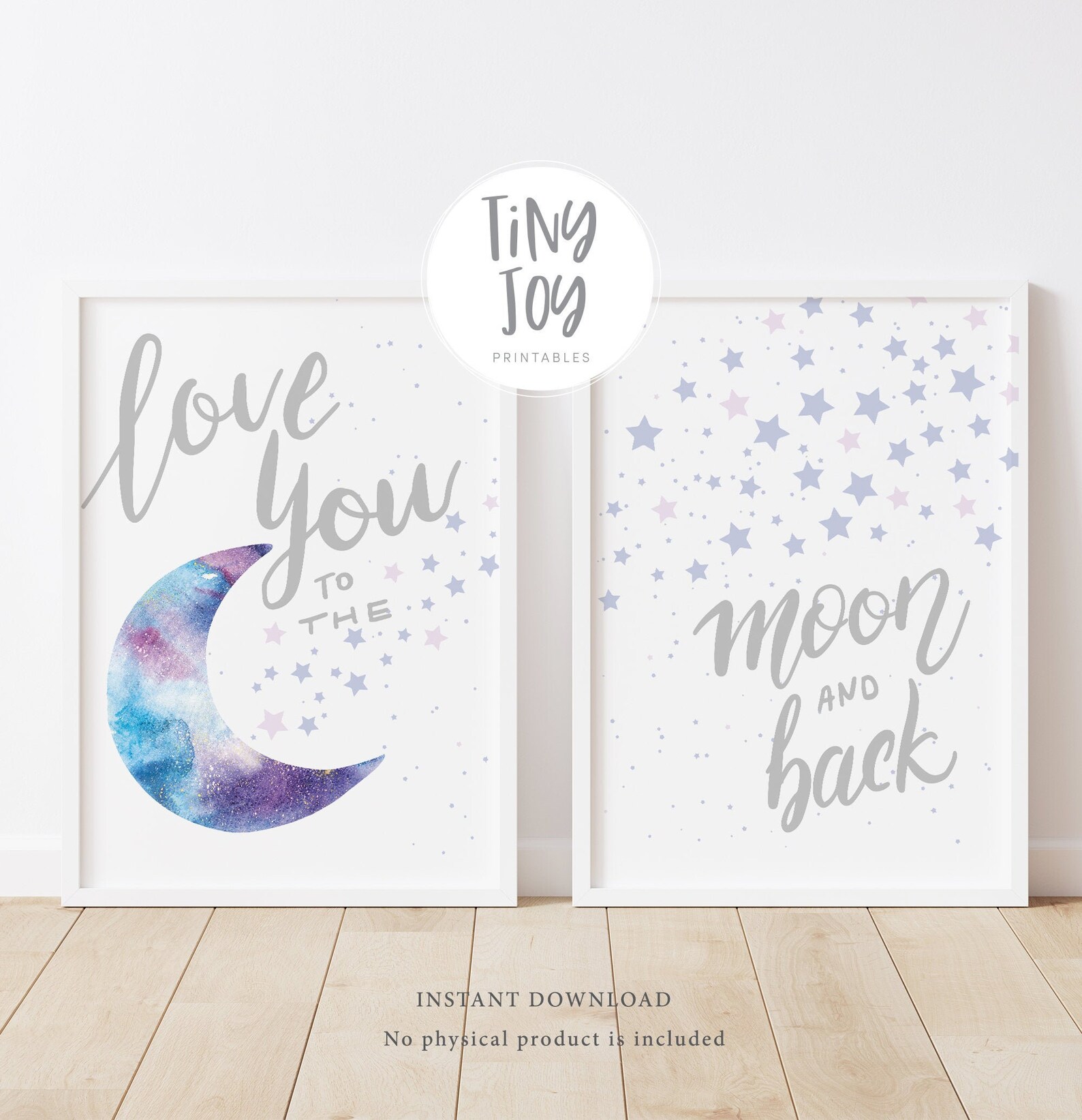 Nursery Prints Set of 2 Prints Nursery Prints Download Moon - Etsy