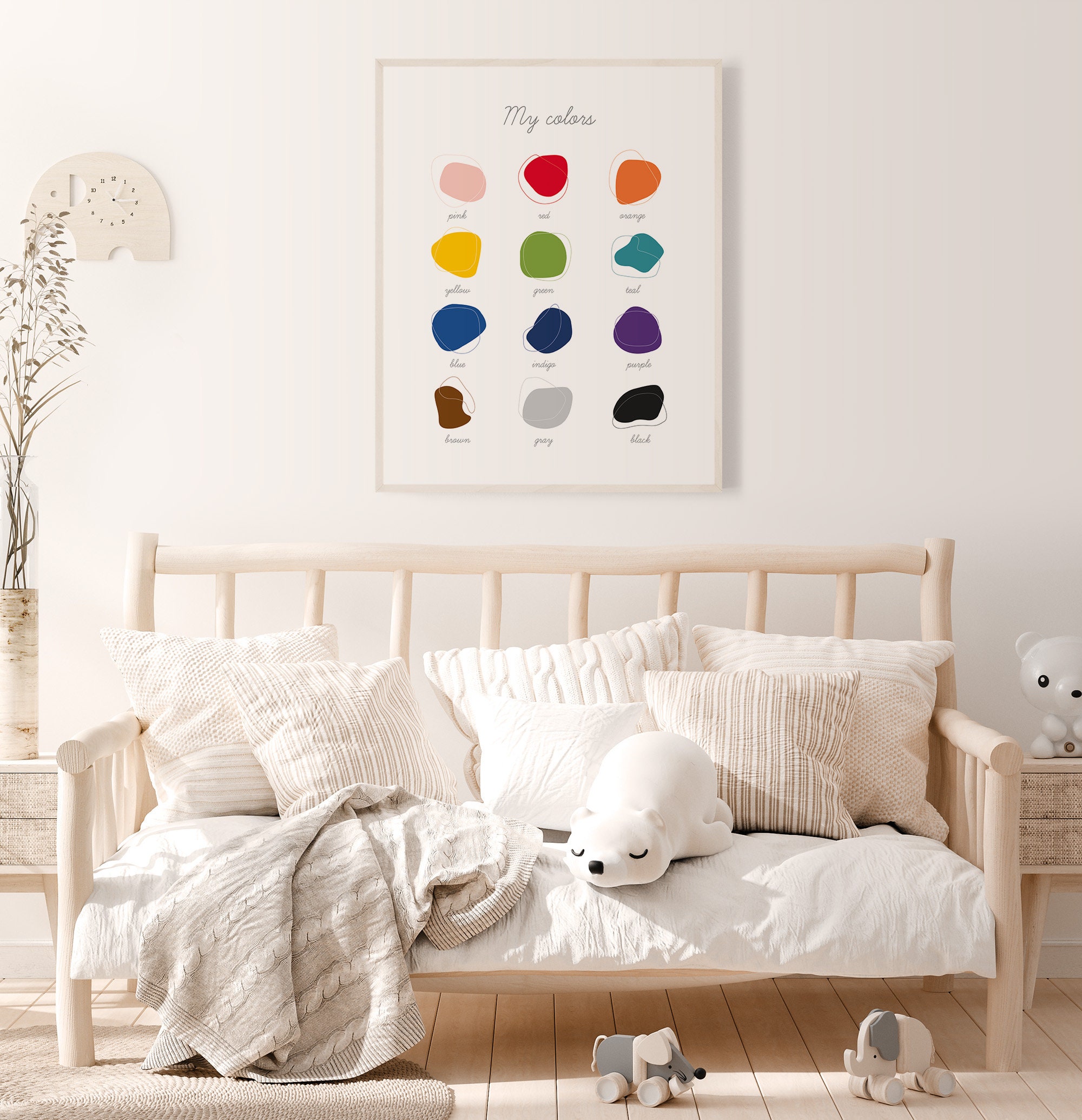 Colors Educational Print Printable Wall Art Montessori Etsy