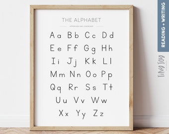 Alphabet Poster, Handwriting Chart, ABC Print, Educational Art, Kids ...