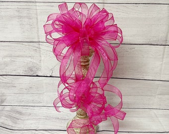 Riley Bow, Arcos, Accesorio de corona, Arco de primavera, Lazo rosa, Lazo de cinta pura